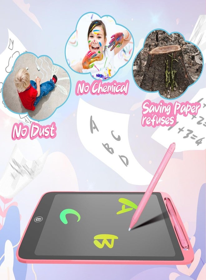 HAPPYMATE 2 Pack LCD Writing Tablet for Kids, 12.5 inch Colourful Doodle Board Erasable Drawing Tablet for Kids, Educational Learning Travel Toys Birthday Christmas Gifts for 3 4 5 6 7 Girls Boys(Pink+Blue) - Image 4